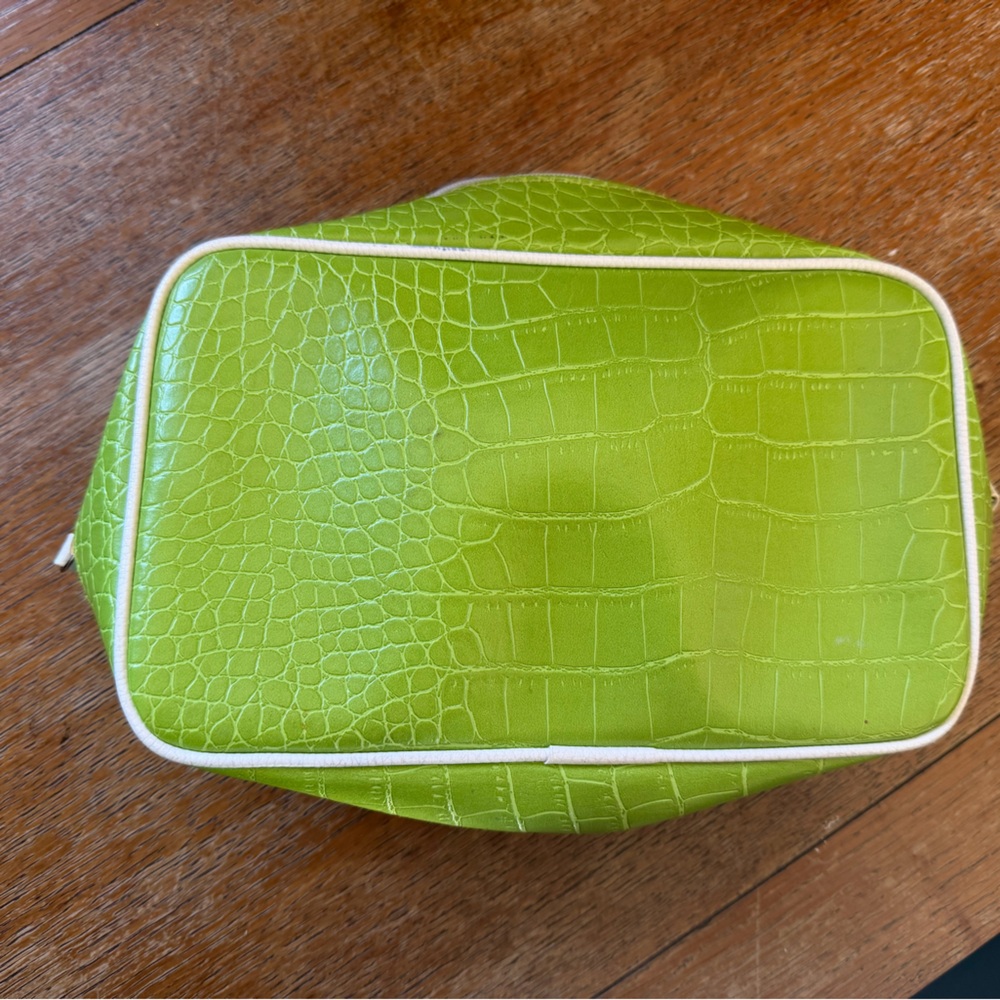 Green Crocodile Embossed Pouch